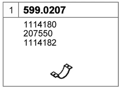Juego de montaje, silenciador ASSO 599.0207