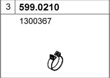 Juego de montaje, silenciador ASSO 599.0210