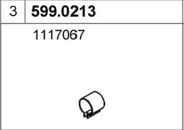 Juego de montaje, silenciador ASSO 599.0213