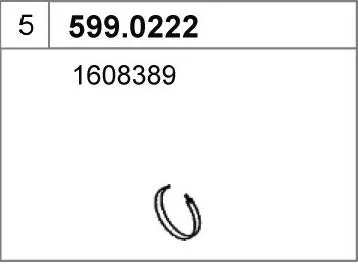 Juego de montaje, silenciador ASSO 599.0222