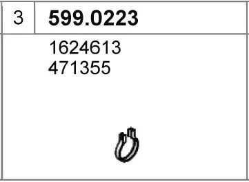 Juego de montaje, silenciador ASSO 599.0223