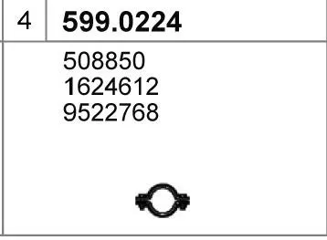 Juego de montaje, silenciador ASSO 599.0224