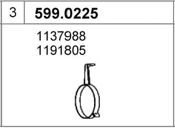 Juego de montaje, silenciador ASSO 599.0225