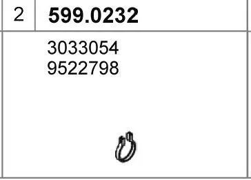 Juego de montaje, silenciador ASSO 599.0232