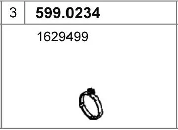 Juego de montaje, silenciador ASSO 599.0234