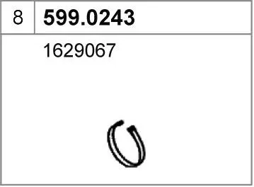Juego de montaje, silenciador ASSO 599.0243