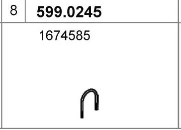Juego de montaje, silenciador ASSO 599.0245