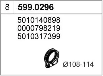 Juego de montaje, silenciador ASSO 599.0296