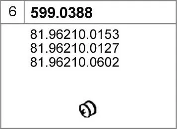 Juego de montaje, silenciador ASSO 599.0388