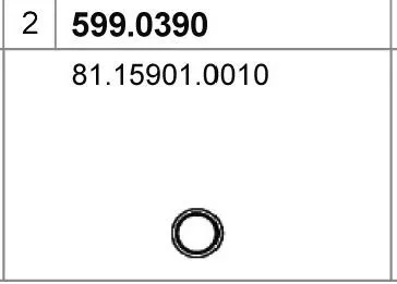 Juego de montaje, silenciador ASSO 599.0390