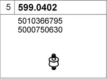 Juego de montaje, silenciador ASSO 599.0402