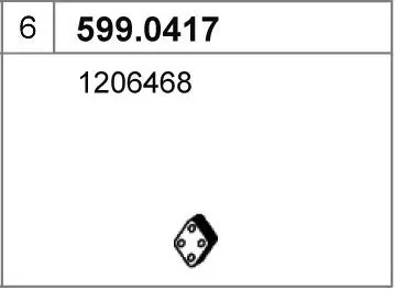 Juego de montaje, silenciador ASSO 599.0417