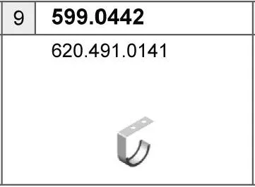 Juego de montaje, silenciador ASSO 599.0442