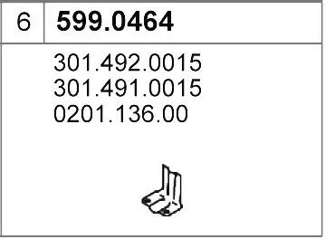 Juego de montaje, silenciador ASSO 599.0464