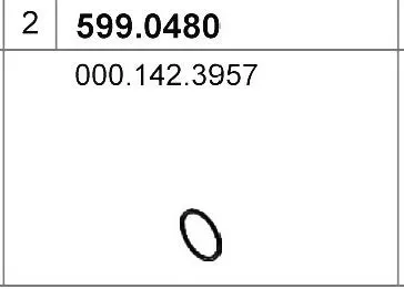 Juego de montaje, silenciador ASSO 599.0480