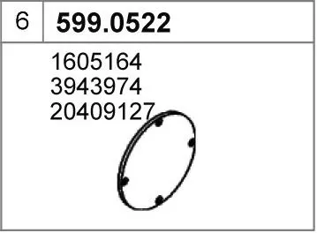 Juego de montaje, silenciador ASSO 599.0522