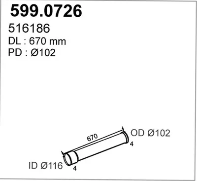 Juego de montaje, silenciador ASSO 599.0726