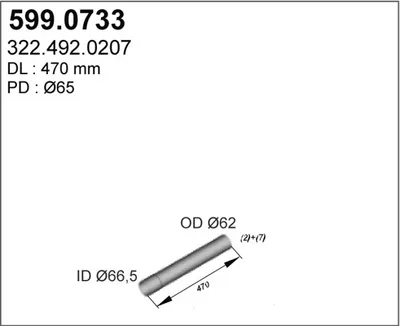 Juego de montaje, silenciador ASSO 599.0733