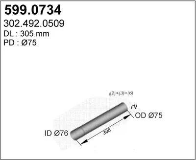 Juego de montaje, silenciador ASSO 599.0734