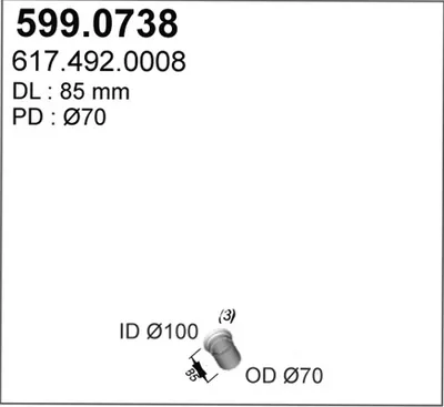 Juego de montaje, silenciador ASSO 599.0738