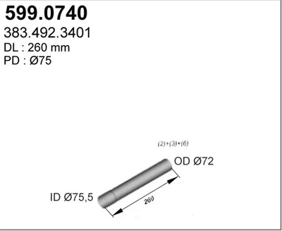 Juego de montaje, silenciador ASSO 599.0740