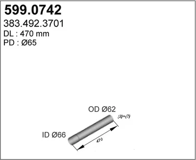 Juego de montaje, silenciador ASSO 599.0742
