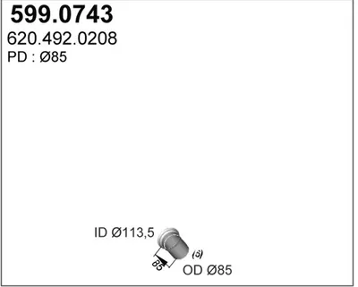 Juego de montaje, silenciador ASSO 599.0743