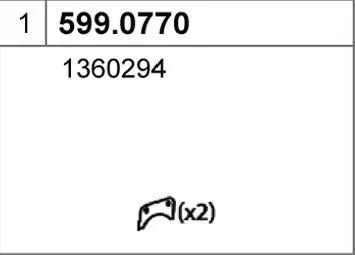 Juego de montaje, silenciador ASSO 599.0770