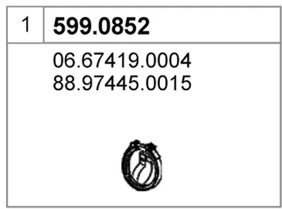 Juego de montaje, silenciador ASSO 599.0852