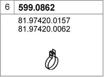 Juego de montaje, silenciador ASSO 599.0862