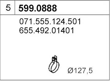Juego de montaje, silenciador ASSO 599.0888