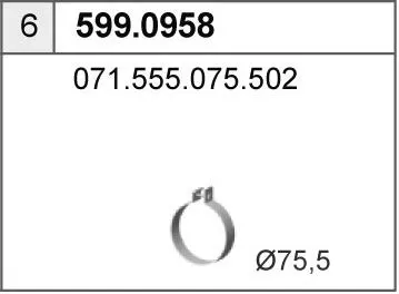 Juego de montaje, silenciador ASSO 599.0958