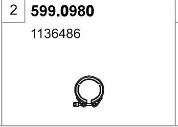 Juego de montaje, silenciador ASSO 599.0980