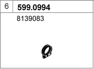 Juego de montaje, silenciador ASSO 599.0994