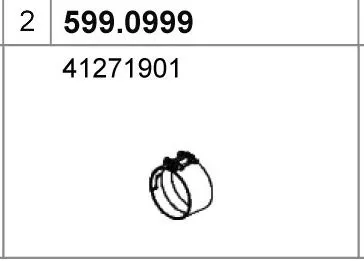 Juego de montaje, silenciador ASSO 599.0999