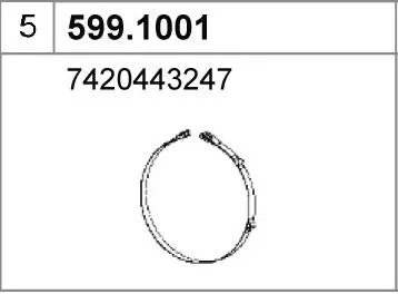 Juego de montaje, silenciador ASSO 599.1001