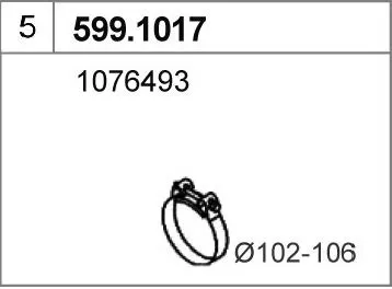 Juego de montaje, silenciador ASSO 599.1017