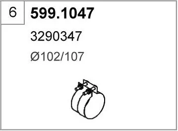 Juego de montaje, silenciador ASSO 599.1047