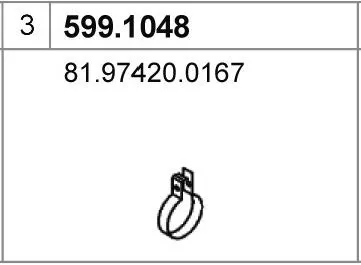 Juego de montaje, silenciador ASSO 599.1048