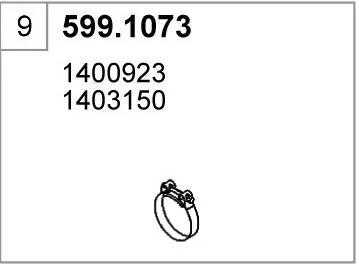 Juego de montaje, silenciador ASSO 599.1073