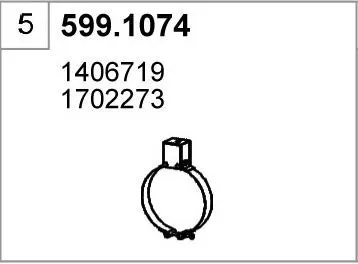 Juego de montaje, silenciador ASSO 599.1074