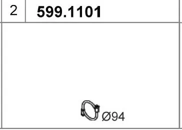 Juego de montaje, silenciador ASSO 599.1101