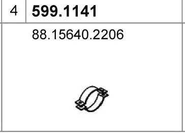 Juego de montaje, silenciador ASSO 599.1141