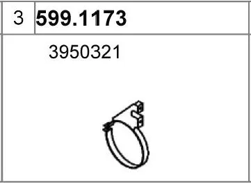 Juego de montaje, silenciador ASSO 599.1173