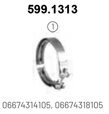 Pieza de fijación, sistema de escape ASSO 599.1313