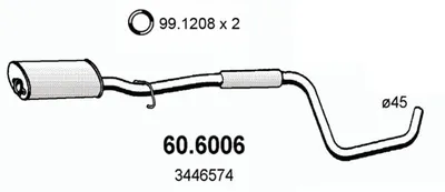silenciador del medio Volvo 460 · Volvo 440