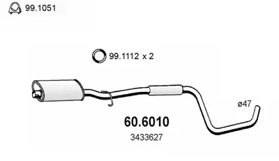 silenciador del medio Volvo 480