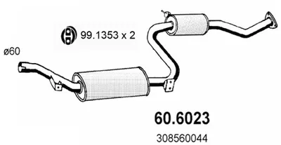 silenciador del medio Volvo S40 I · Volvo V40 Estate