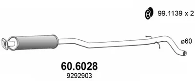 silenciador del medio Volvo S60 I