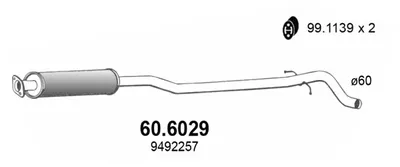 silenciador del medio Volvo S80 I